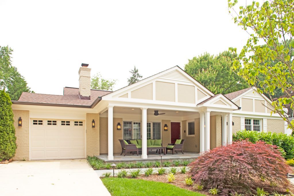 updated front porch and garage craftsman style home