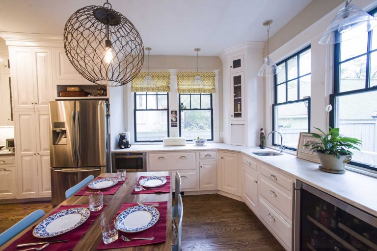 bright open kitchen eclectic features wood floors stainless steel countertops