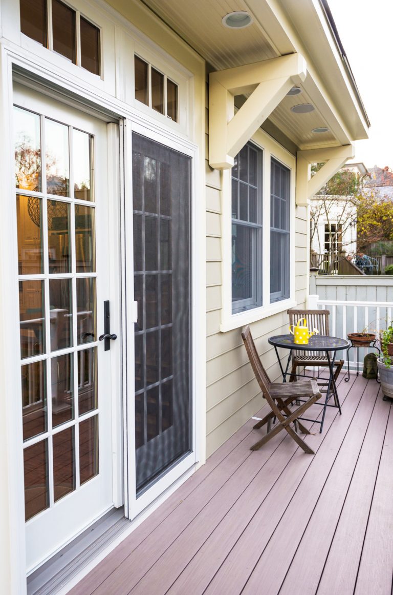 back deck addition craftsman home with french doors