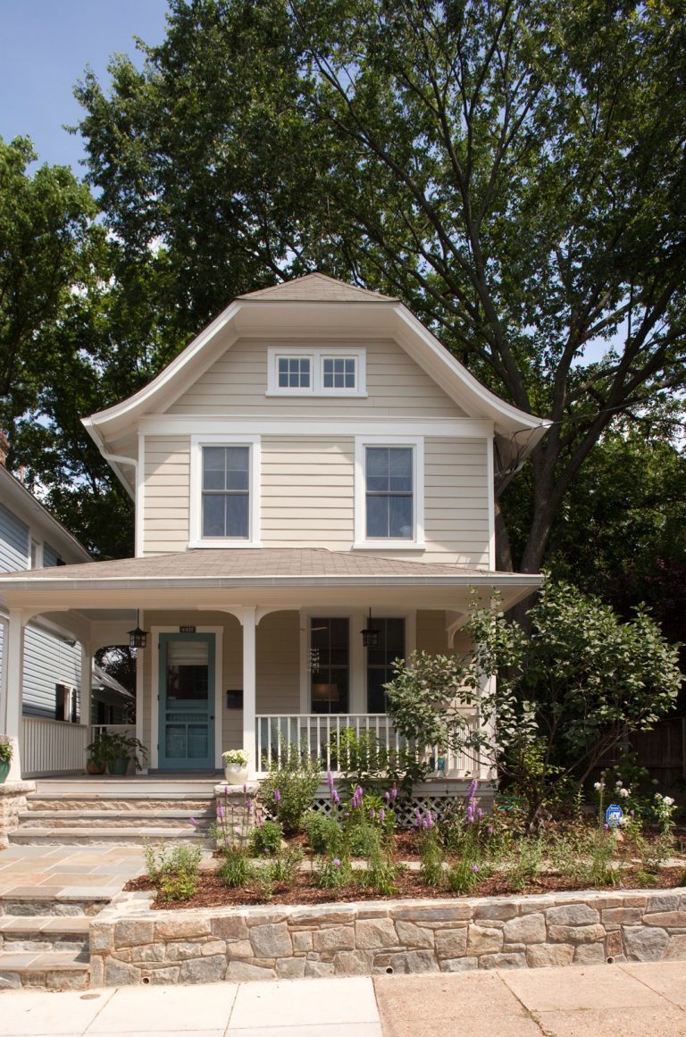 DC house second story addition farmhouse style soft colors