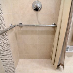Tile in standing shower
