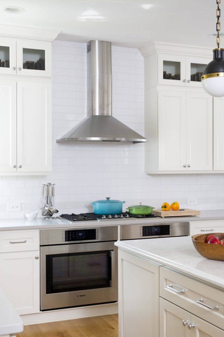 gas stovetop range and stainless steel double ovens and range hood