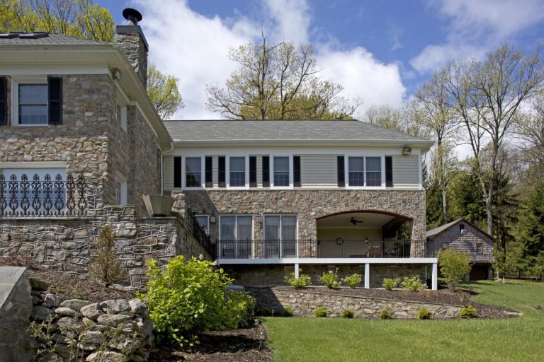 large maryland home with side porch addition