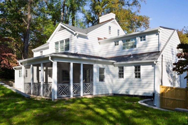 addition on back of Maryland home including screened-in porch