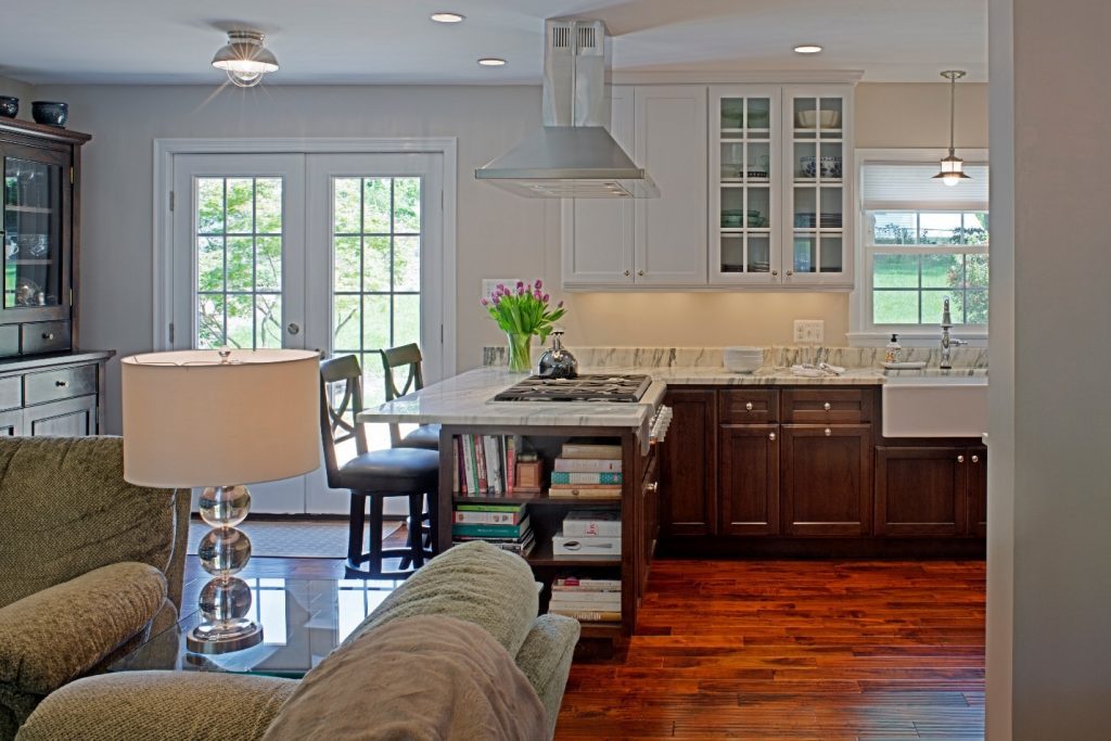 Opened kitchen and living space