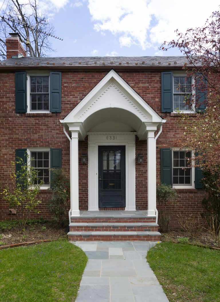 updated front entryway on traditional DC home