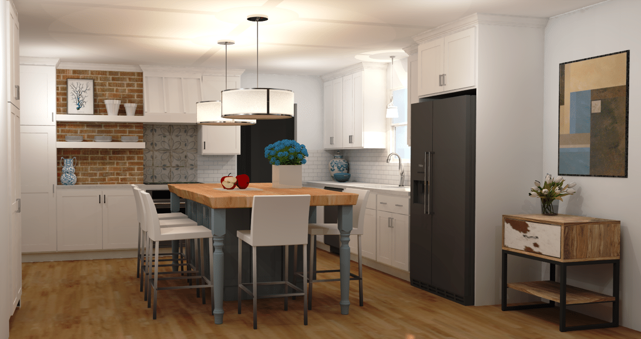 3D rendering of kitchen