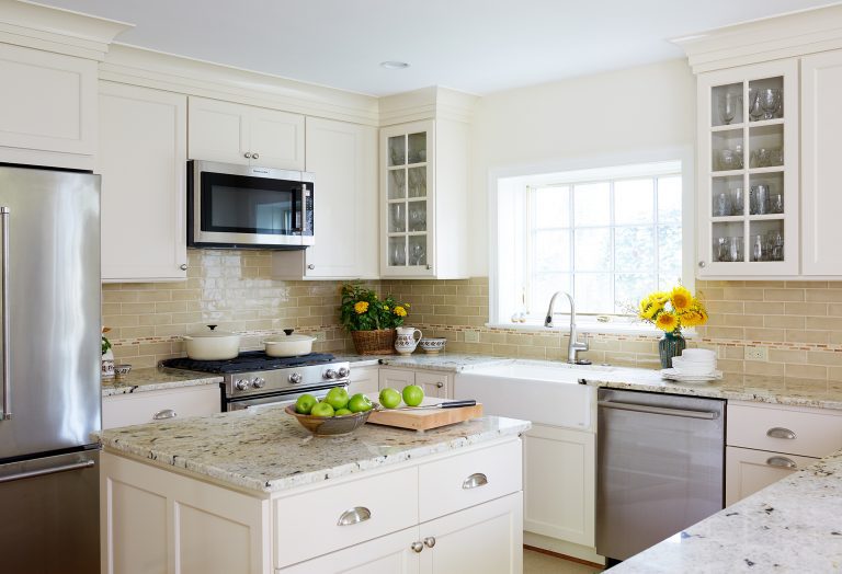 classic kitchen neutral color palette cream cabinets center island