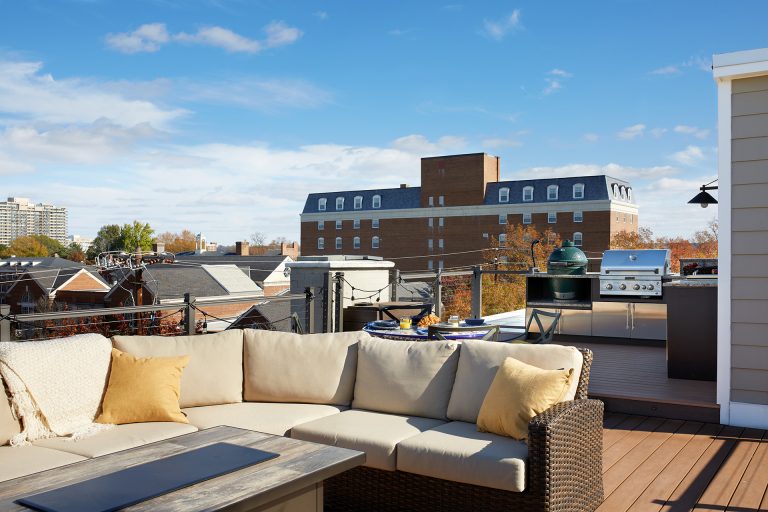 rooftop living area on virginia townhome