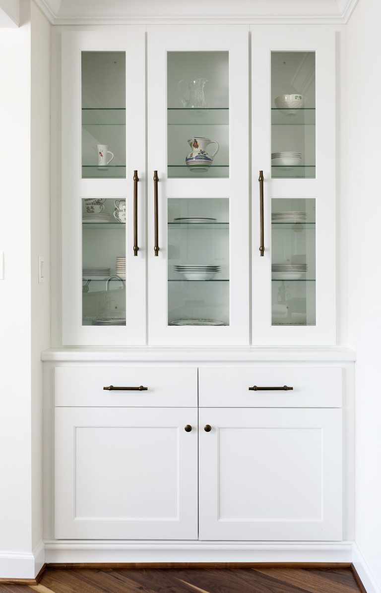 built in display cabinet white with glass doors