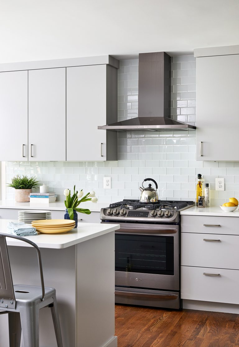 kitchen with island and seating