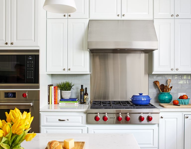 stainless steel gas stovetop range hood and wall oven
