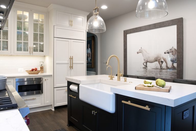 maryland home remodeler black and white kitchen