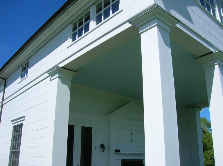 column detail on porch and second story addition