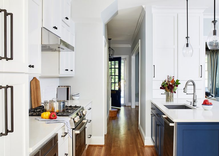 case design remodeling kitchen with long hallway leading to the front door entrance walk straight into the kitchen